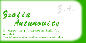 zsofia antunovits business card